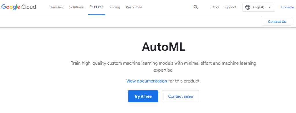 AI tools - Google Cloud AutoML
