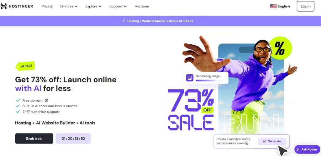 Hostinger - web hosting provider in Singapore